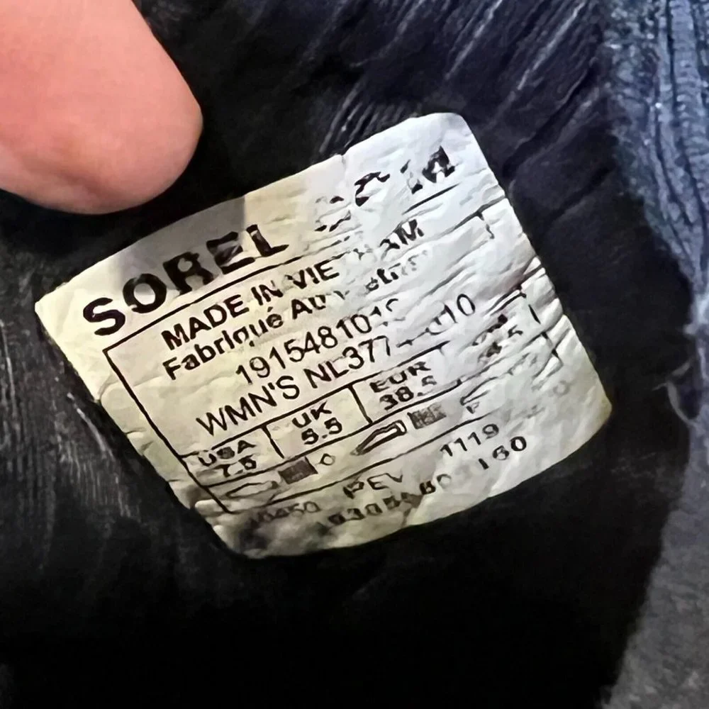 Womens Sorel Kinetic Sneak Black Athletic Running Sneakers‎ Shoes Size 7.5 M GUC